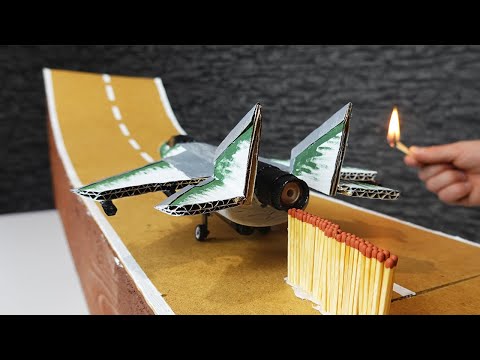Rocket Powered Jet with Matches Chain Reaction