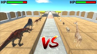 Speed Race Carnivore Dinosaurs vs Animals Tournament  Animal Revolt Battle Simulator