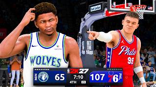 Anthony Edwards hits a huge three to cut the lead to 42... NBA 2K27 MyCAREER