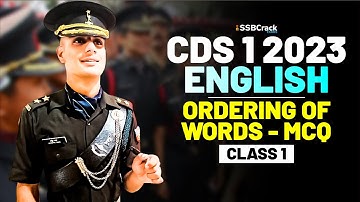 CDS 1 2023 Exam English 100 Days Crash Course - Ordering of Words - Class 1