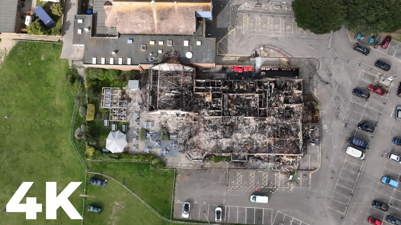 Littlehampton, West Sussex Remains of Harvester Fire YouTube