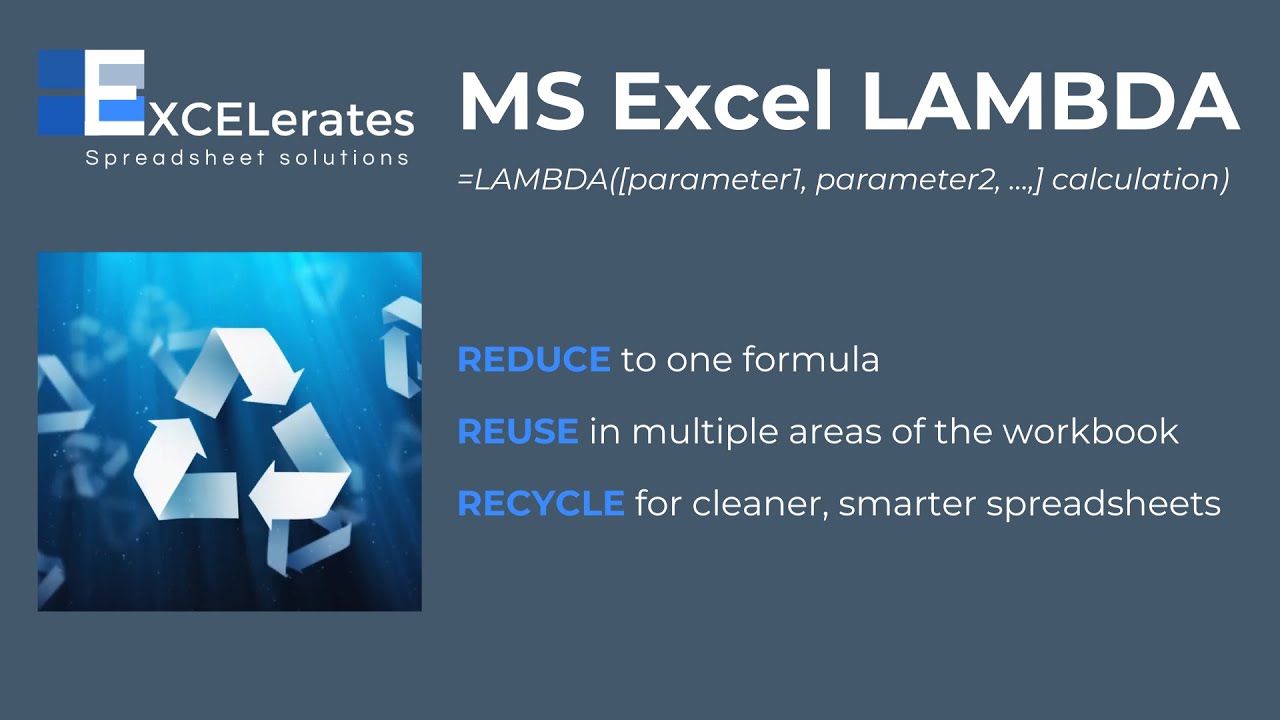Excel LAMBDA Tutorial: Create Reusable Formulas in Minutes! - YouTube