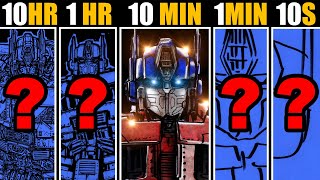 Drawing OPTIMUS PRIME in 10 Hrs | 1 Hour | 10 Min | 1 Min & 10 Sec | The most DETAILED DRAWING EVER