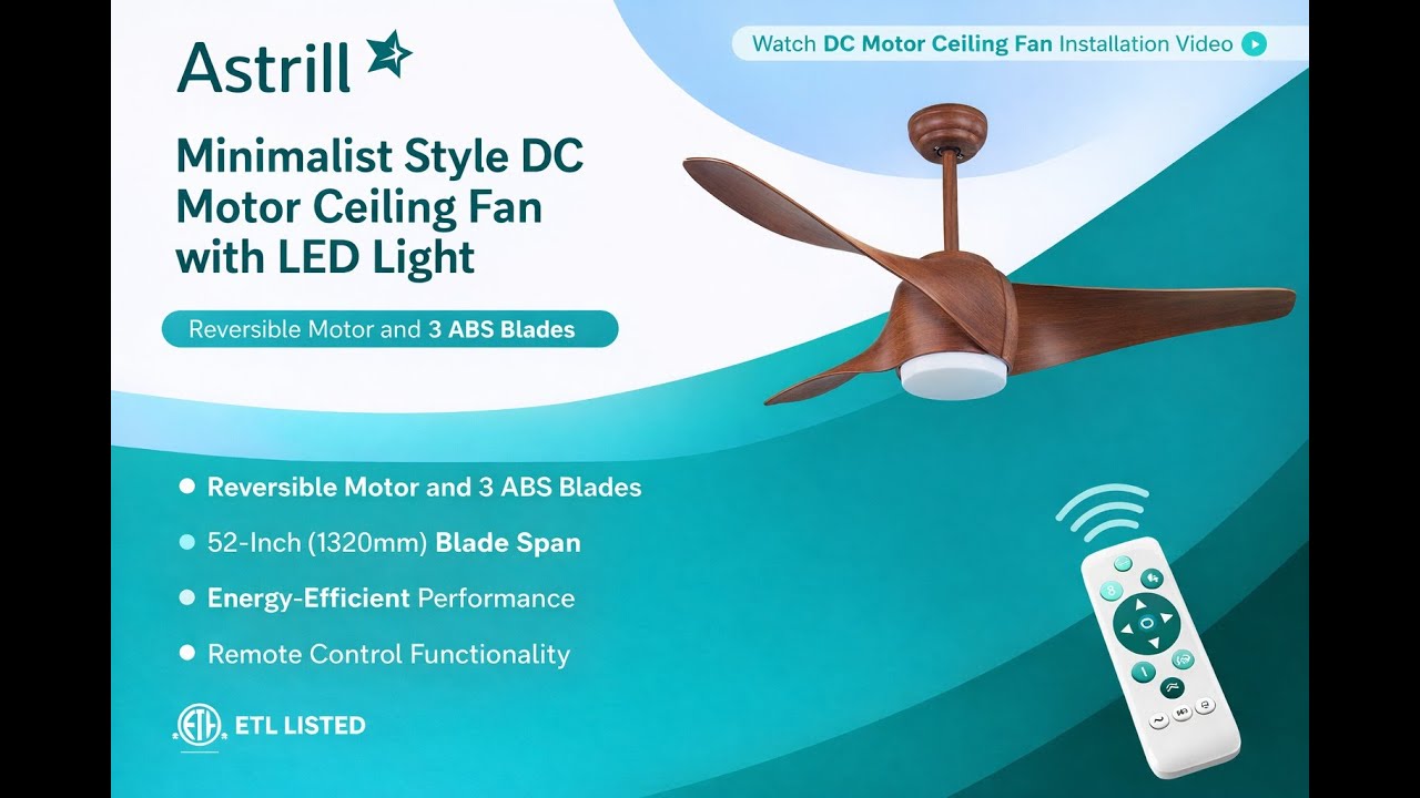 52 Inch Ceiling Fans with Lights and Remote, Indoor 24W LED Ceiling Fan with Lights & APP Control,