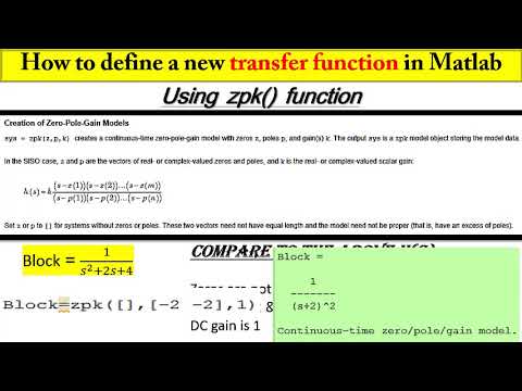 How to define a Transfer Function in Matlab and Simulink - YouTube