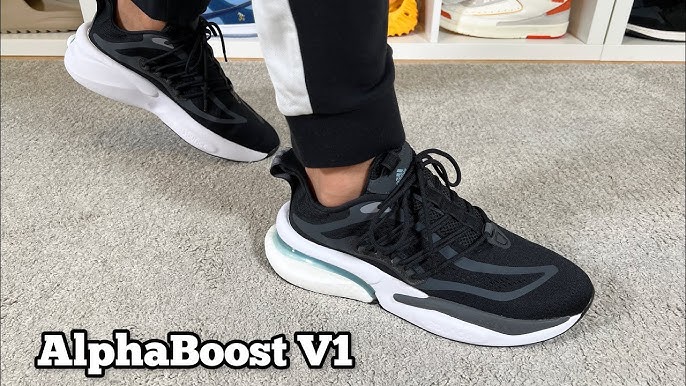 Adidas Alphaboost V1 Sustainable Boost Shoes Black Grey White - 40