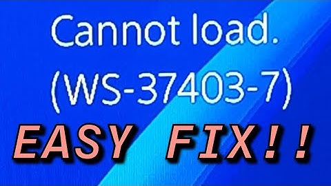 PS4 (WS-37403-7) FIX Error Code Easy!