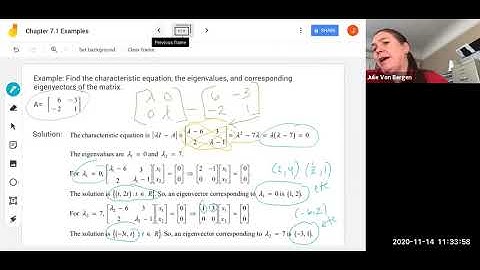 Math 250 Finding Eigenvalues and Eigenvectors