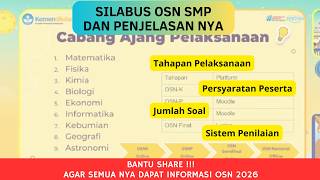 Silabus Osn Sma Dan Penjelasan Nya Ada 9 Ajang Cabang Lomba