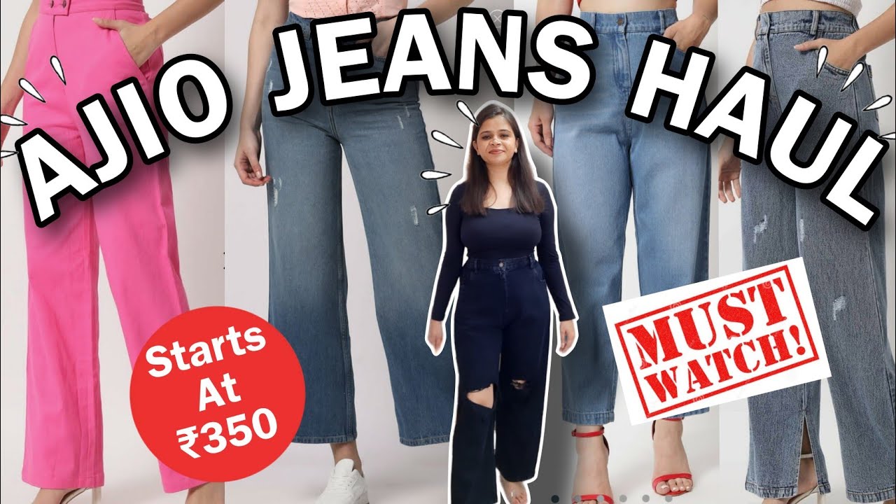 AJIO JEANS HAUL Under ₹1000 🙆🏻‍♀️👖 8 Bottoms Starts ₹350 TRYON
