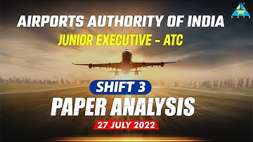 Shift 3 | Paper Analysis ATC | AAI Junior Executive #atc