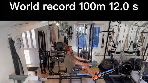 Mikael Westerstrom WORLD RECORD 12.0 sec 100m Indoor rowing on slides