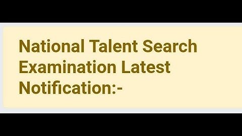 NTSE EXAMINATION DETAILS