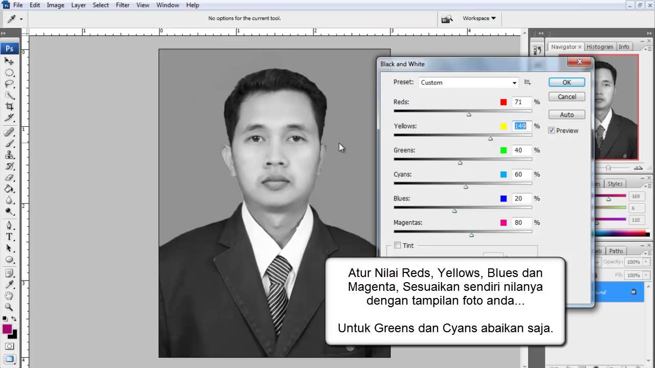 TUTORIAL PHOTOSHOP CS3 Cara Mudah Membuat Foto Warna Menjadi Hitam