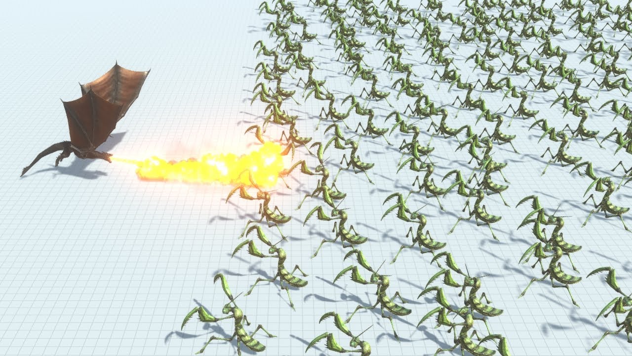 Dragon vs 200 Giant Invertebrates Army ARBS Animal Revolt Battle Simulator