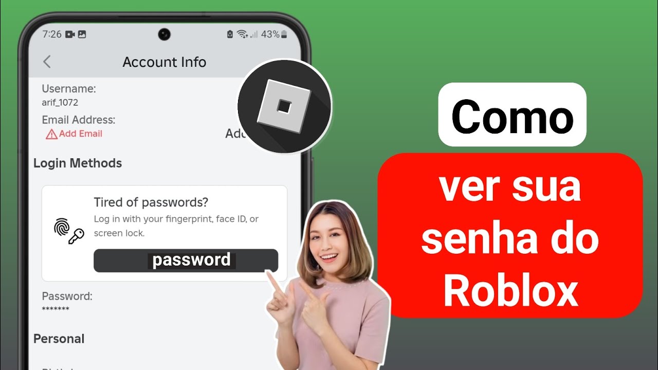 Como ver sua senha do Roblox no celular (2024) Veja a senha de login do ...
