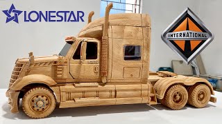 ขั้นตอนการทำรถบรรทุกไม้ LoneStar International แบบละเอียด - Woodworking Art