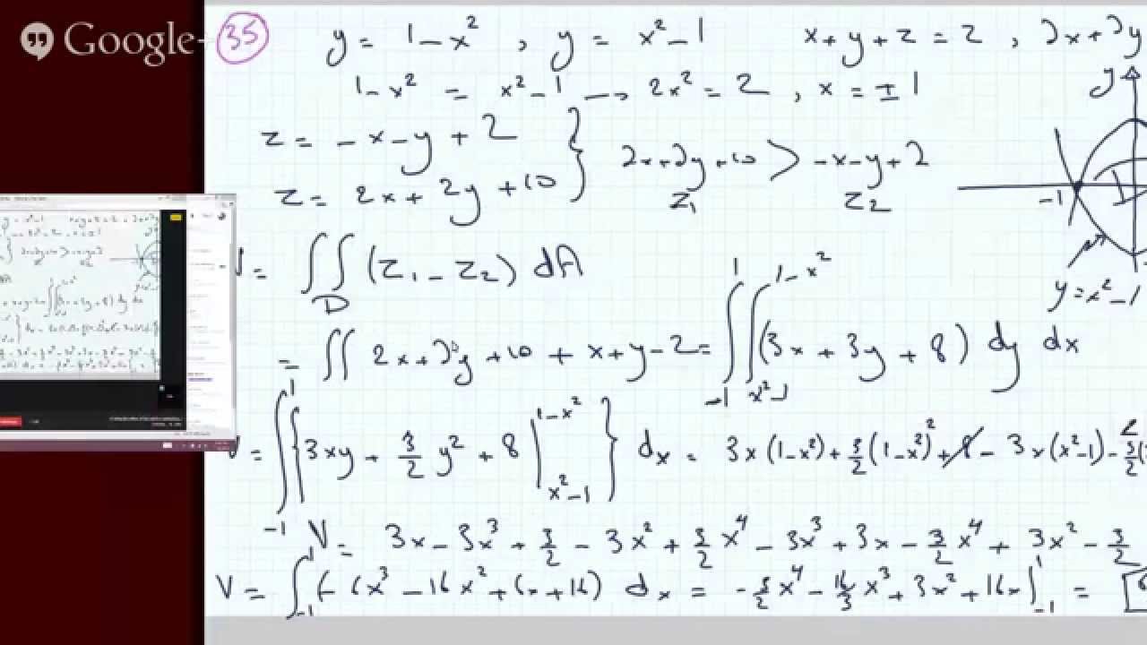 Finding The Volume Of The Solid Using Double Integrals And Subtracting 2 Volumes Youtube