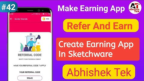 #42 How to make Referral System in Sketchware, how to make earning app in sketchware, earning app
