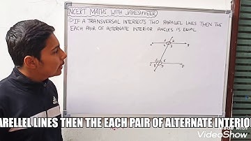 IF A TRANSVERSAL INTERSECTS TWO PARELLEL LINES THEN EACH PAIR OF ALTERNATE INTERIOR ANGLES IS EQUAL