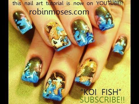 Koi Fish Nail Art - YouTube Koi Fish Nail Art - Koi Fish Nail Art - YouTube