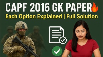 "2016 CAPF ACs Exam: Part 3 Solution Breakdown | #CAPFExam #ExamPrep"