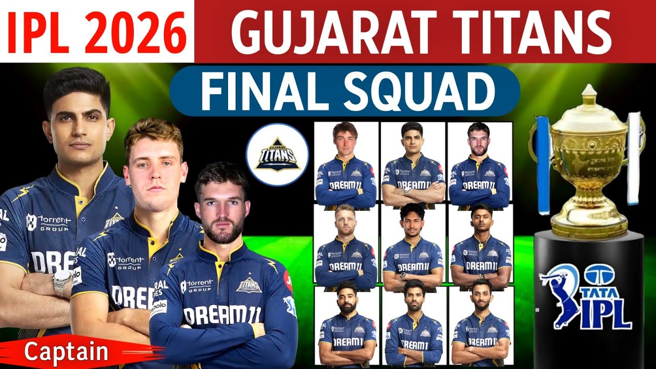 IPL 2026 - Окончательный состав команды Gujarat Titans (на данный момент) | Список игроков команд...