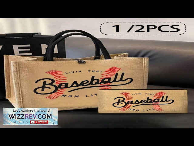 Baseball Mom Tote Bag Set Including Canvas Tote Bag Coin  display picture 1