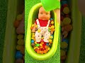 Candy Gum Balls in #satisfying Bath with Slime Cutting #asmr