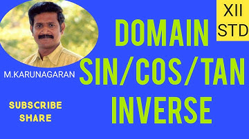 12th Std Maths  Ex.4.2(6)/4.3 (1)DOMAIN OF SINE,COS, TAN INVERSE FUNCTIONS.