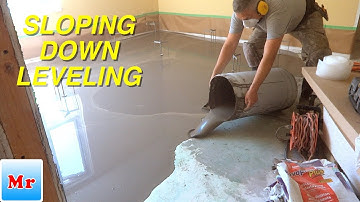 How to Make a Concrete Subfloor Leveling with Sloping Down Side DIY MrYoucandoityourself