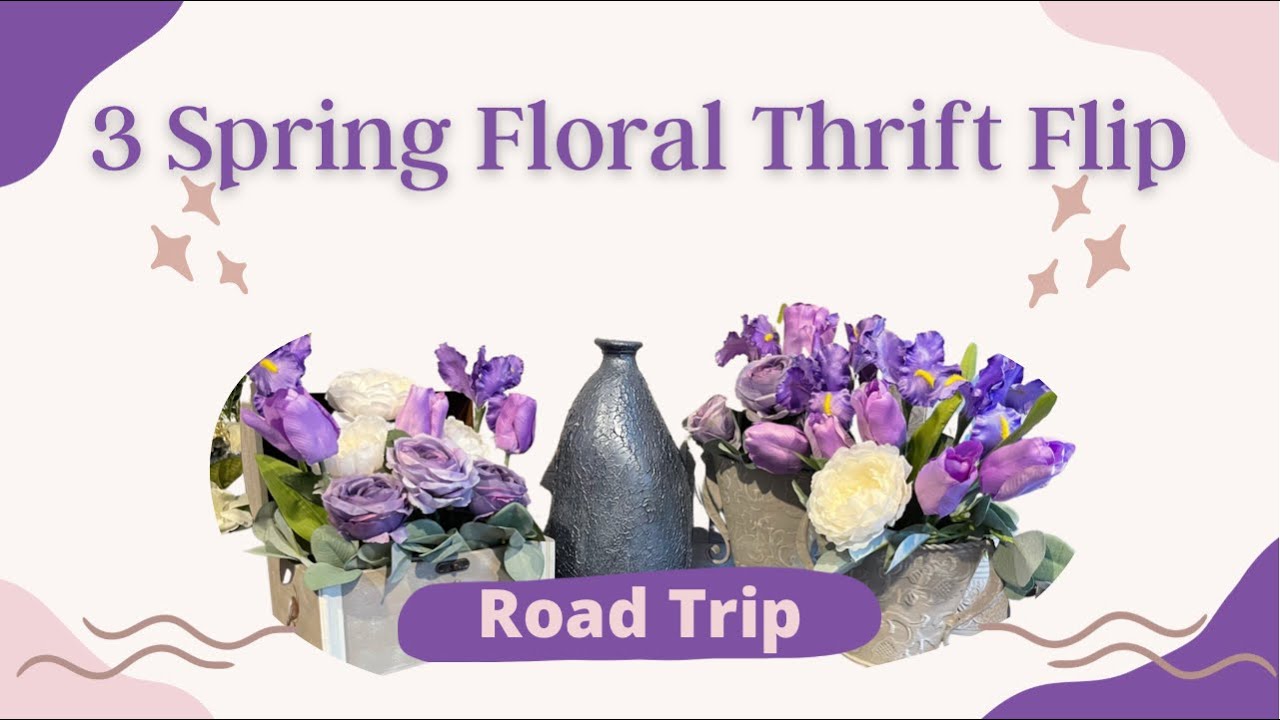 Spring Thrift Flip | Purple Floral Decor | Vase Thrift Flips