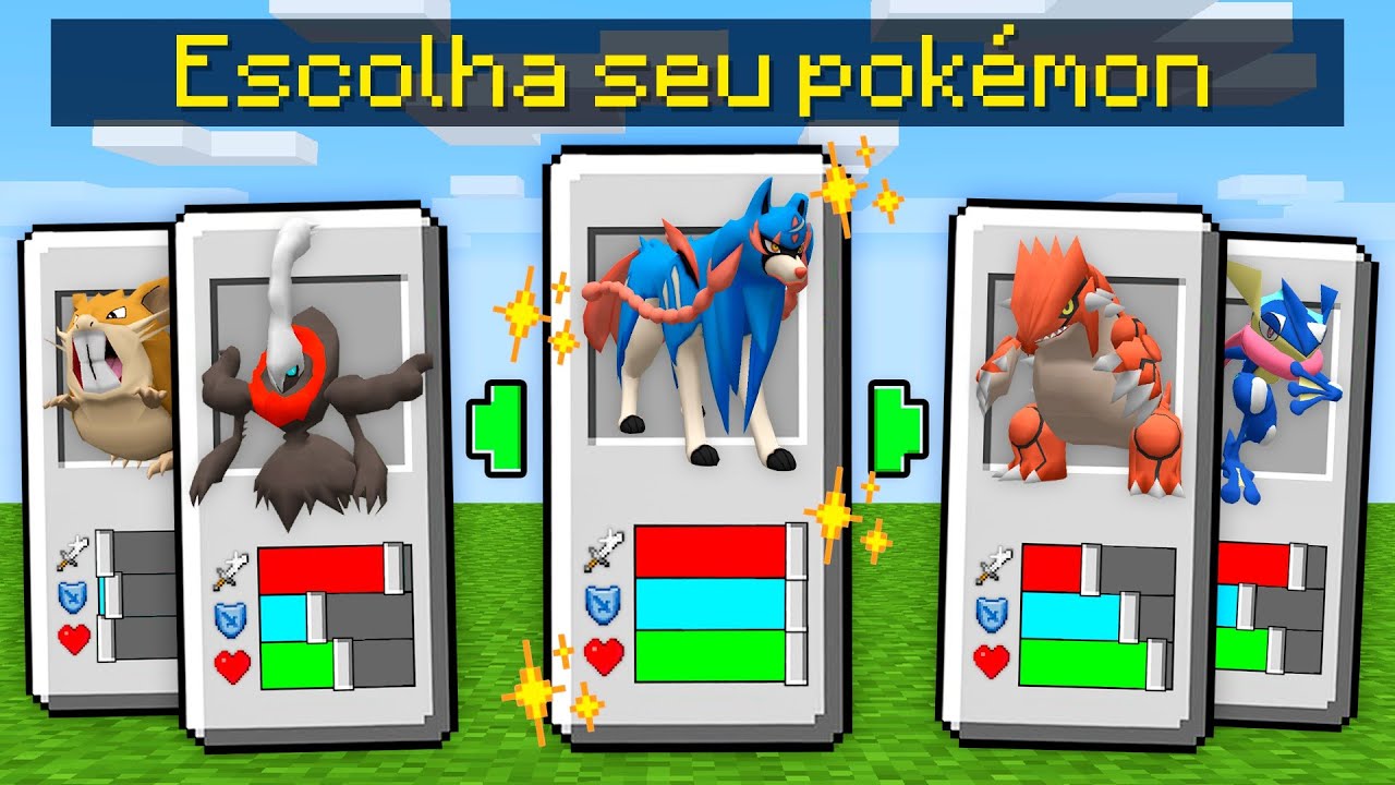 Escolha Seu Pokémon Pelo Tipo no Minecraft Pixelmon 