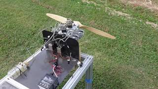 DLE-222 Engine testing: static thrust, fuel consumption, RPM, and decibels