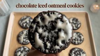 Soft Chocolate Iced Oatmeal Cookies ♡ Bake With Me screenshot 1