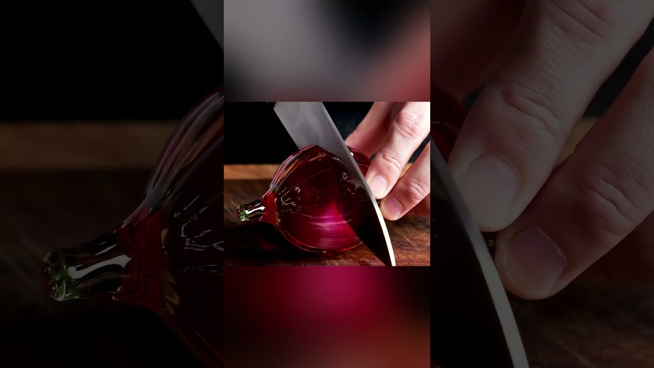 🎧 Satisfying Glass Vegetable Cutting ASMR 🔪 Onion 🧅 🔊 