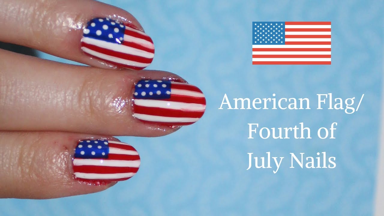 American Flag Nails | Fourth of July Nails - YouTube