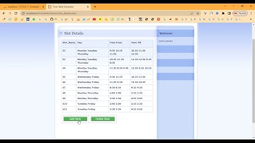 Student Class Timetable Schedule Maker in PHP