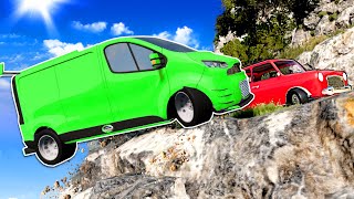 CLIFF EDGE CHASE IN WEIRD CARS! (BeamNG Drive)