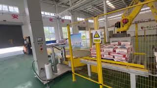 Auto Valve Bag Filling Machine and Robot Palletizier for Bags of Refractory Materials Industries