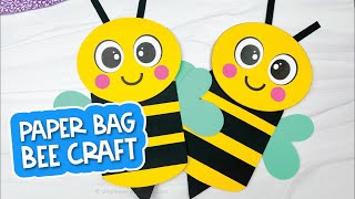 Bee Paper Bag Puppet Craft For Kids