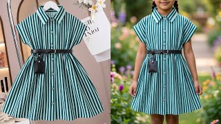 DIY Designer Baby Shirt Dress Cutting & Stitching Easy Tutorial! Step-by-Step for Beginners