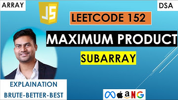 Maximum Product Subarray - Leetcode152 | JavaScript | Prefix-suffix product approach | Part 1