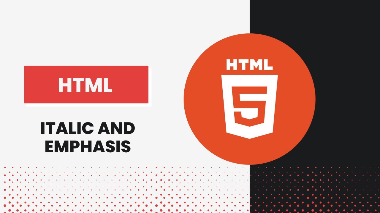 Italic and Emphasis tags in HTML - YouTube