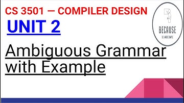 2.8 Ambiguous Grammar with Examples in Tamil