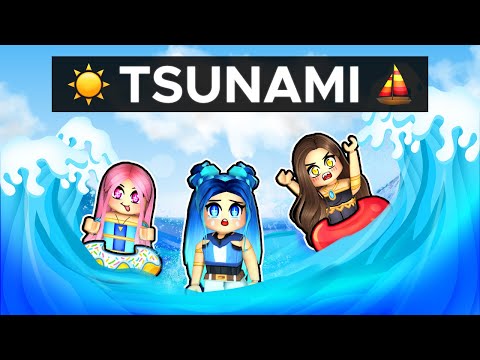 Running away from a TSUNAMI in Roblox!