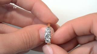 FT36-322XUA - Gorgeous Ellie 18K Gold 3 Stone Diamond Ring 1.00CT G/VS