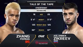 Zhang Peimian vs. Aslanbek Zikreev | ONE Championship Full Fight