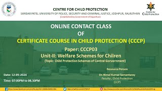 16th online class of 5th batch of Certificate Course in Child Protection CCCP 2024