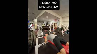 Bench Press 225lbs 2x2 @ 125lbs BW